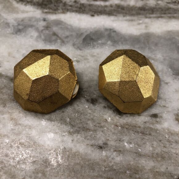 Vintage Park Lane Dome Clip on Earrings Oversize Modernist Geodesic - Picture 1 of 7